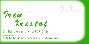 iren kristof business card